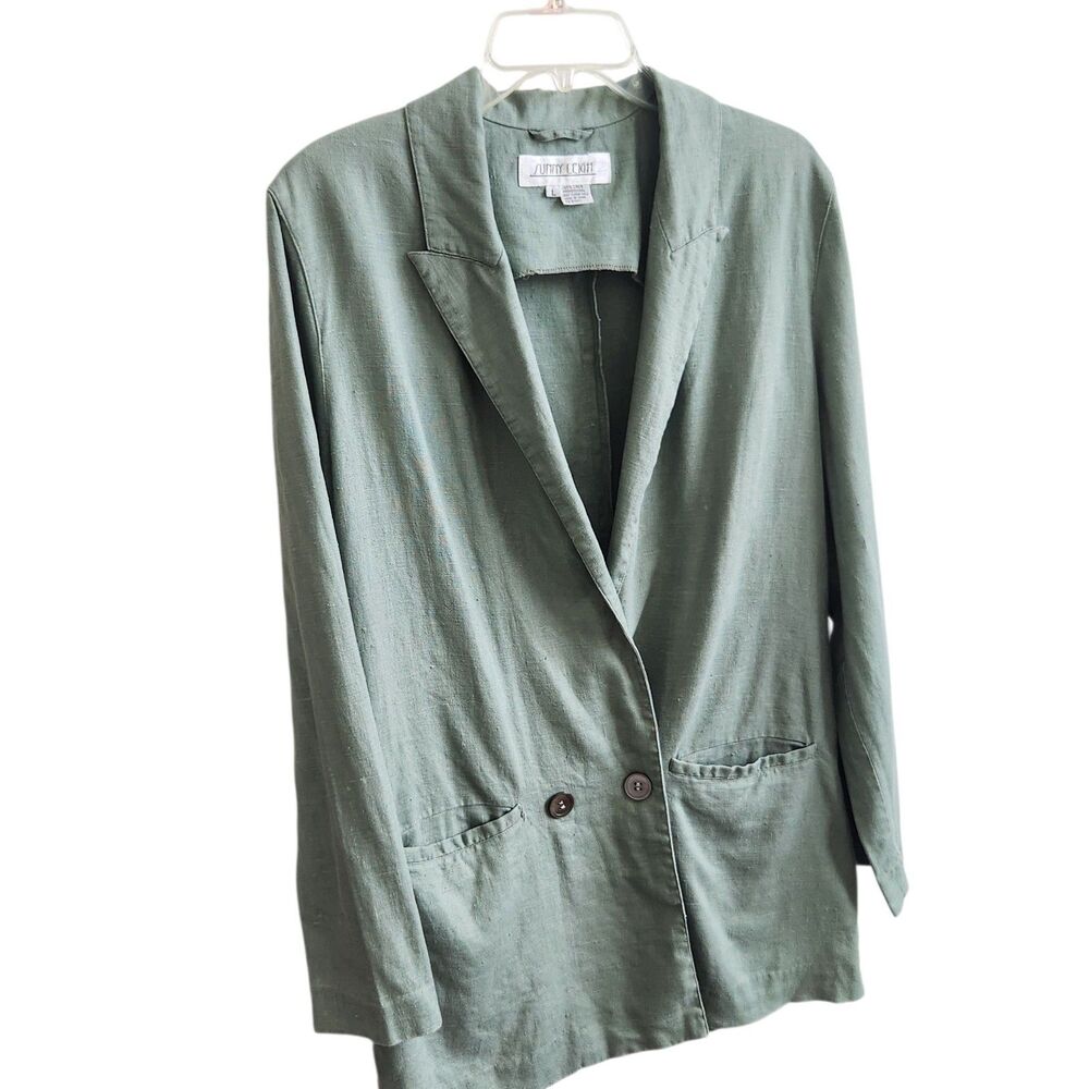 Sunny Leigh 100% Linen Oversized Blazer-Double Breasted-Sage-Coastal Grandma- L